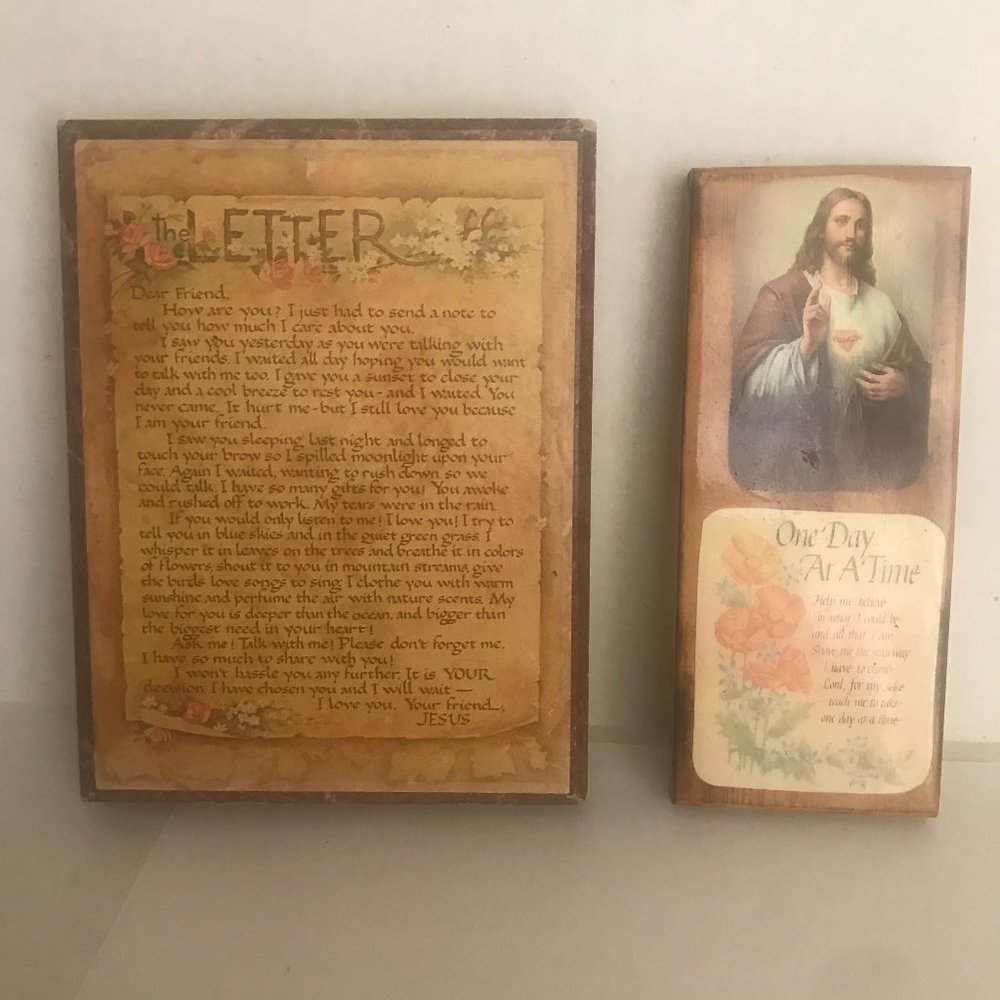 Wall Hangings -- Religious Wood Plaques W Hangers